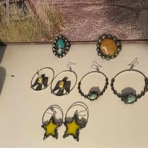 Handcrafted Silver and Turquoise Jewelry Set